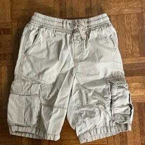 Khaki drawstring cargo shorts for boys